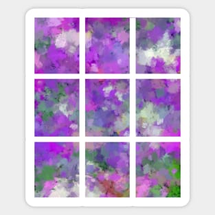 Garden Flowers in Shades of Pink and Green Abstract Artwork Sticker